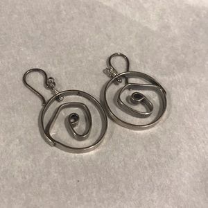 Artisan Sterling Silver Swirl Dangle Earrings